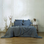 Carla - Cotton Gauze Bedding Set - Storm Blue