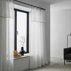 Bruma - Curtain Panel (X2) - Organic Cotton Voile - White/Black