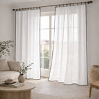 Bruma - Curtain Panel (X2) - Organic Cotton Voile - White/Black