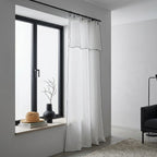 Bruma - Curtain Panel (X2) - Organic Cotton Voile - White/Black