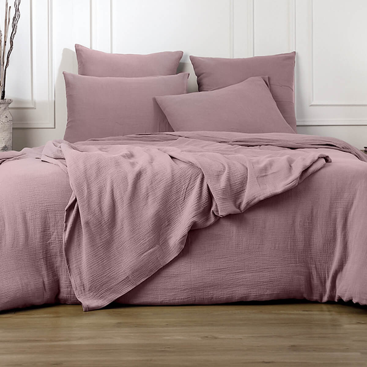 Alma - Housse De Couette - Gaze De Coton - Bois De Rose