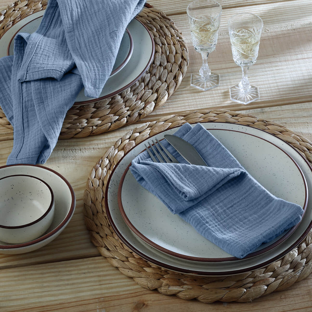 Alma - Lot De 4 Serviettes De Table - Bleu