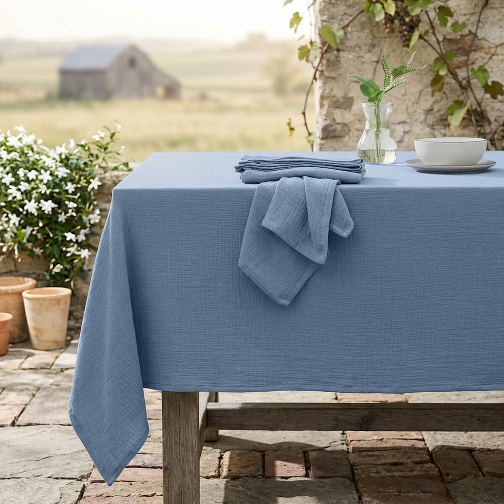 Alma - Lot De 4 Serviettes De Table - Bleu