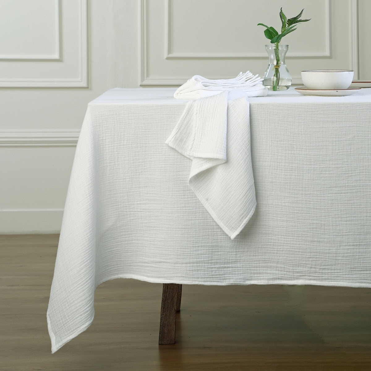 Alma - Nappe + 10 Serviettes - Blanc
