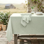 Alma - Nappe + 8 Serviettes - Vert Amande