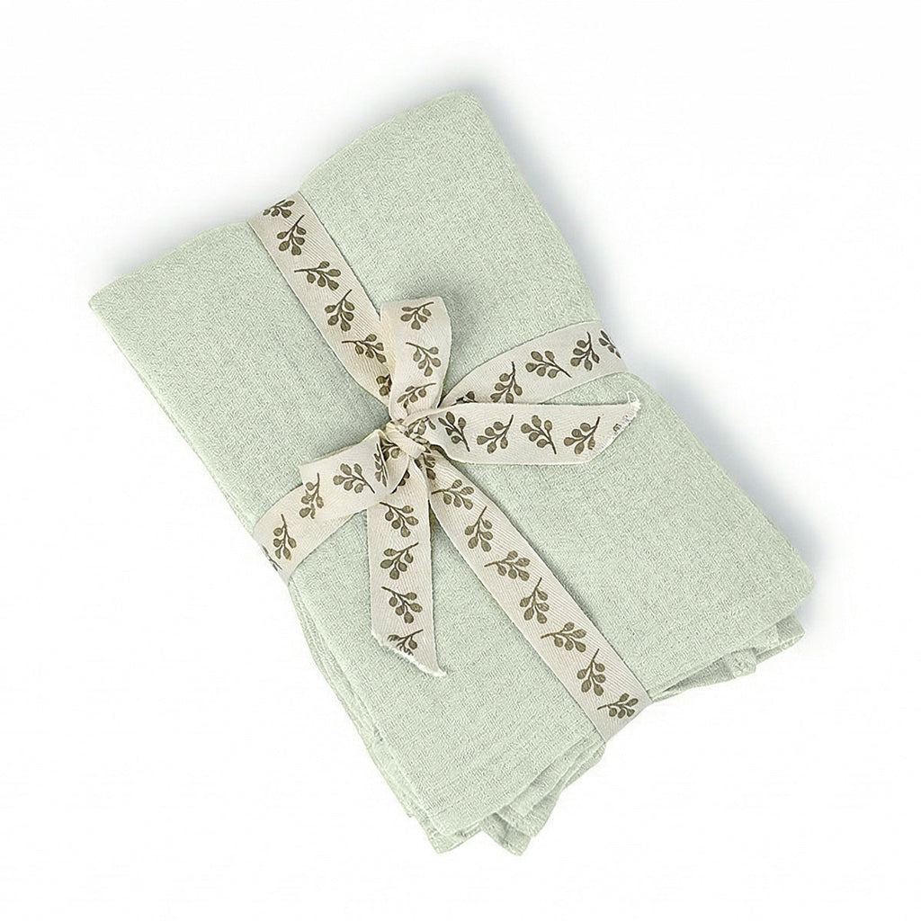 Alma - Nappe + 8 Serviettes - Vert Amande