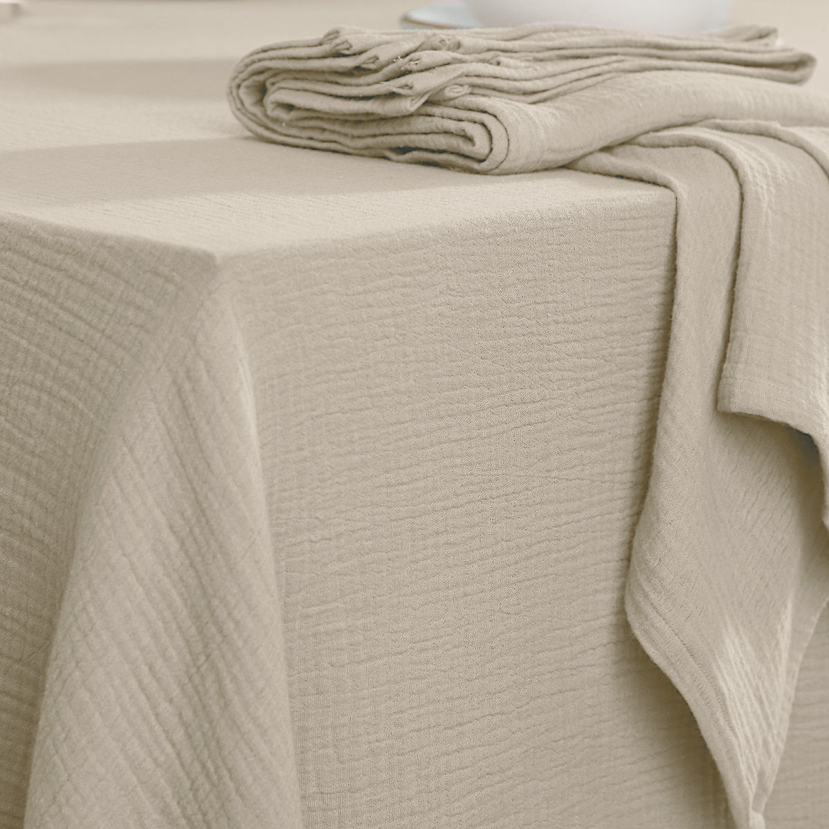 Alma - Nappe + 8 Serviettes - Beige Clair
