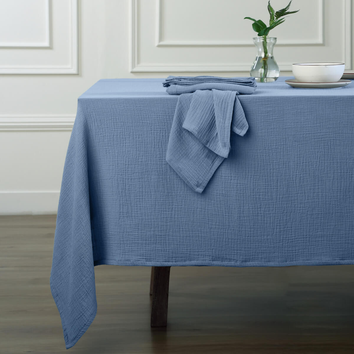 Alma - Nappe + 10 Serviettes - Bleu