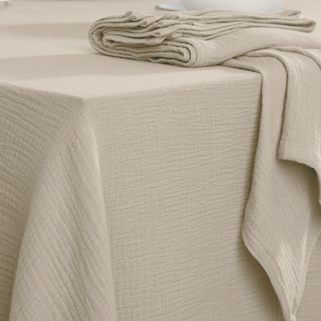 Alma - Nappe + 4 Serviettes - Beige Clair