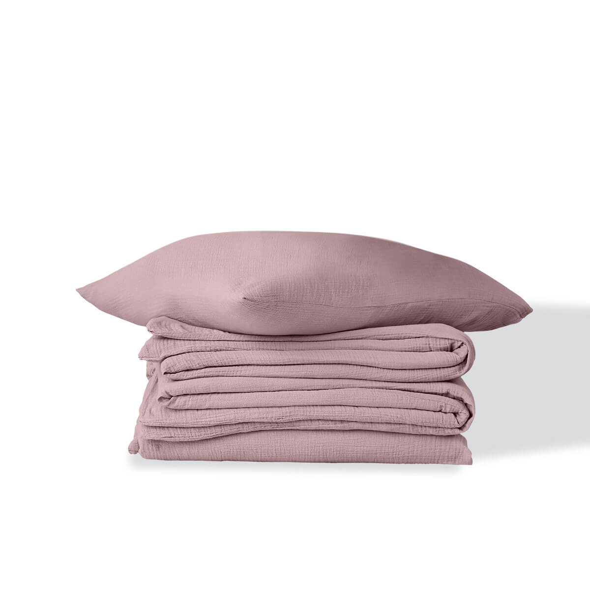 Alma - Parure De Lit - Gaze De Coton - Bois De Rose