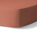 Luna - Drap Housse - Coton Lavé - Terracotta