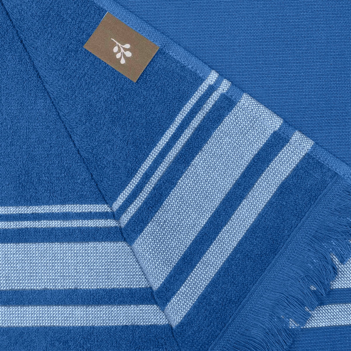 Faro - Fouta Rizo Xxl - Azul Denim/Gris Topo