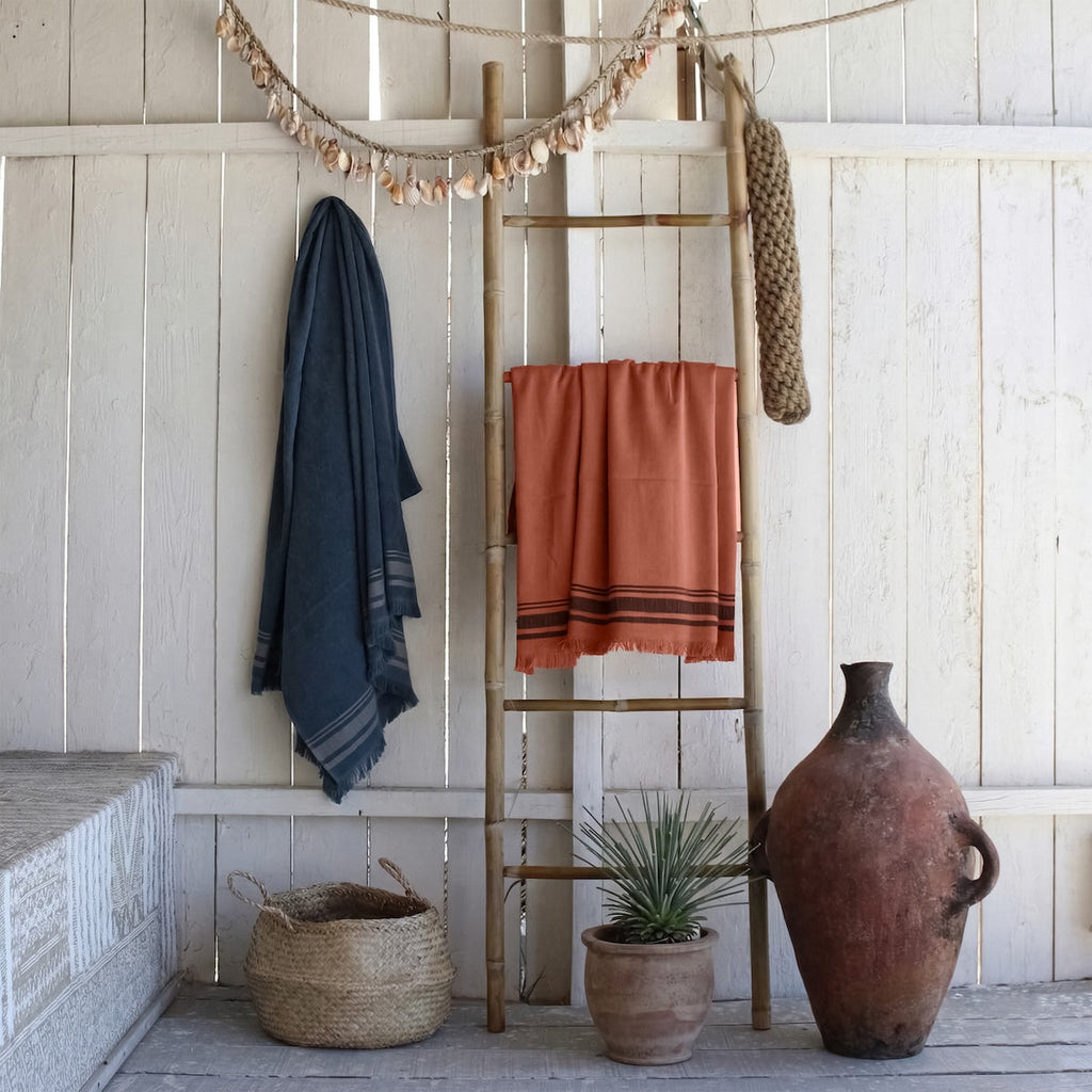 Faro - Fouta Rizo Xxl - Terracota/Negro