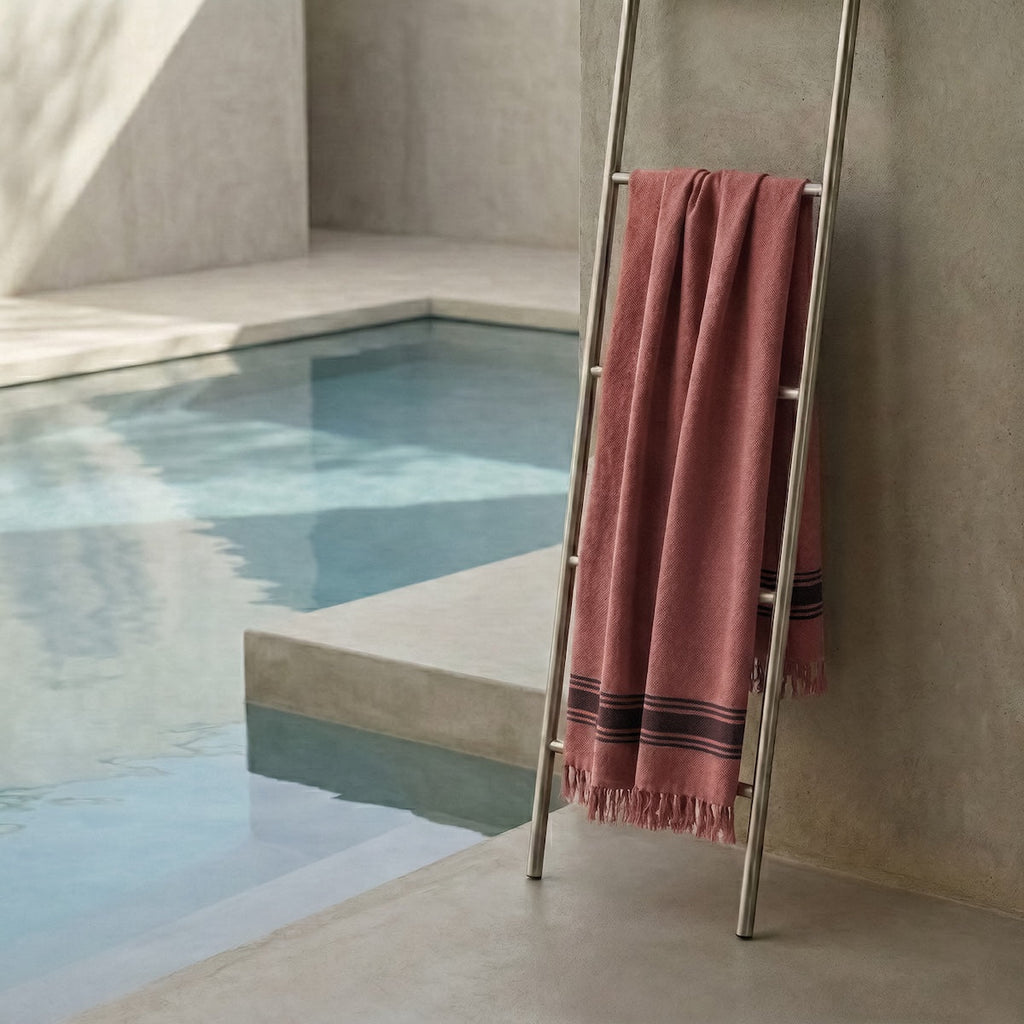 Faro - Fouta Rizo Xxl - Terracota/Negro
