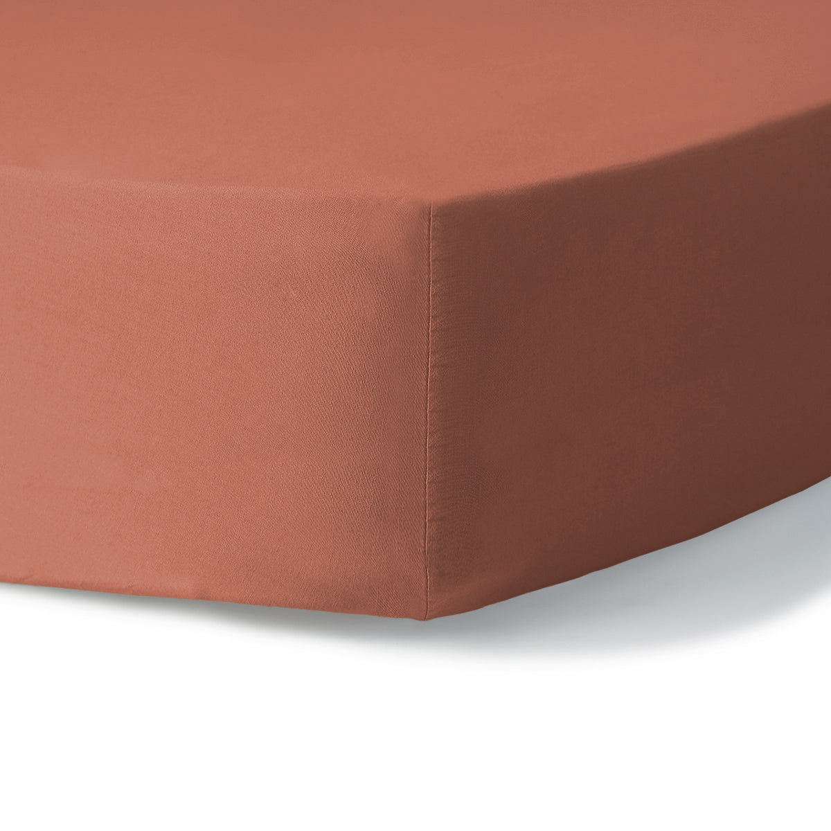 Luna - Drap Housse - Coton Lavé - Terracotta