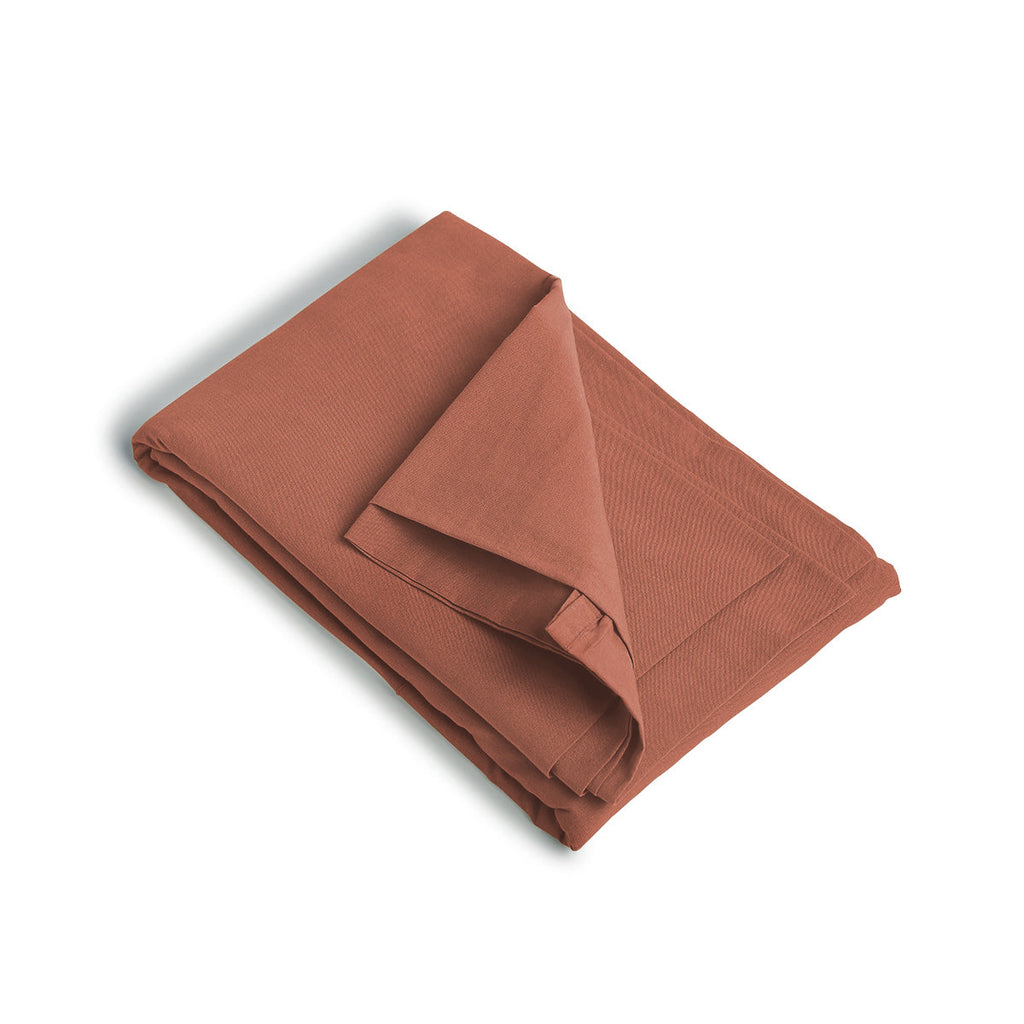 Luna - Drap Housse - Coton Lavé - Terracotta
