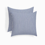 Lunar Mix - Parure De Lit - Coton Lavé - Blanc/Bleu Orage