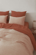 Lunar - Parure De Lit - Coton Lavé - Terracotta