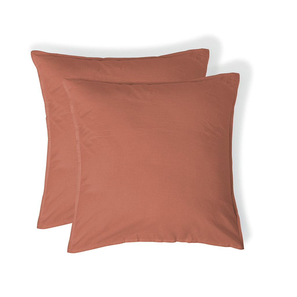 Luna - Taie D'Oreiller (X2) - Coton Lavé - Terracotta