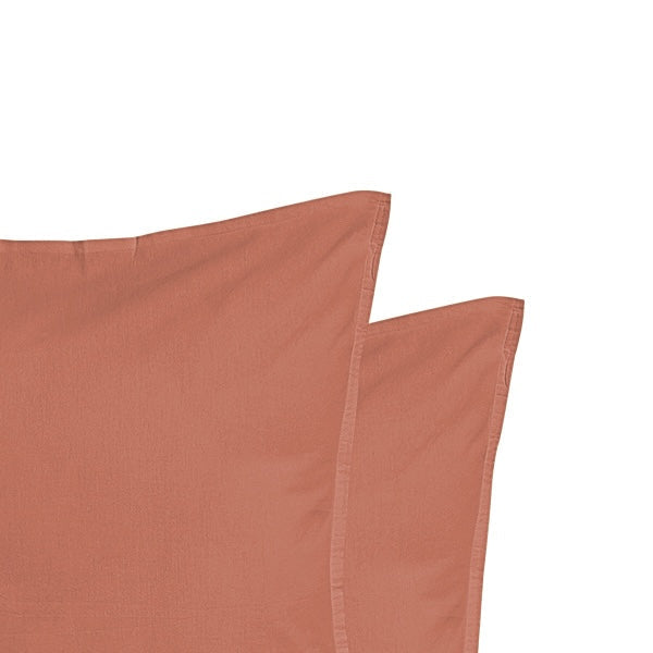 Luna - Taie D'Oreiller (X2) - Coton Lavé - Terracotta