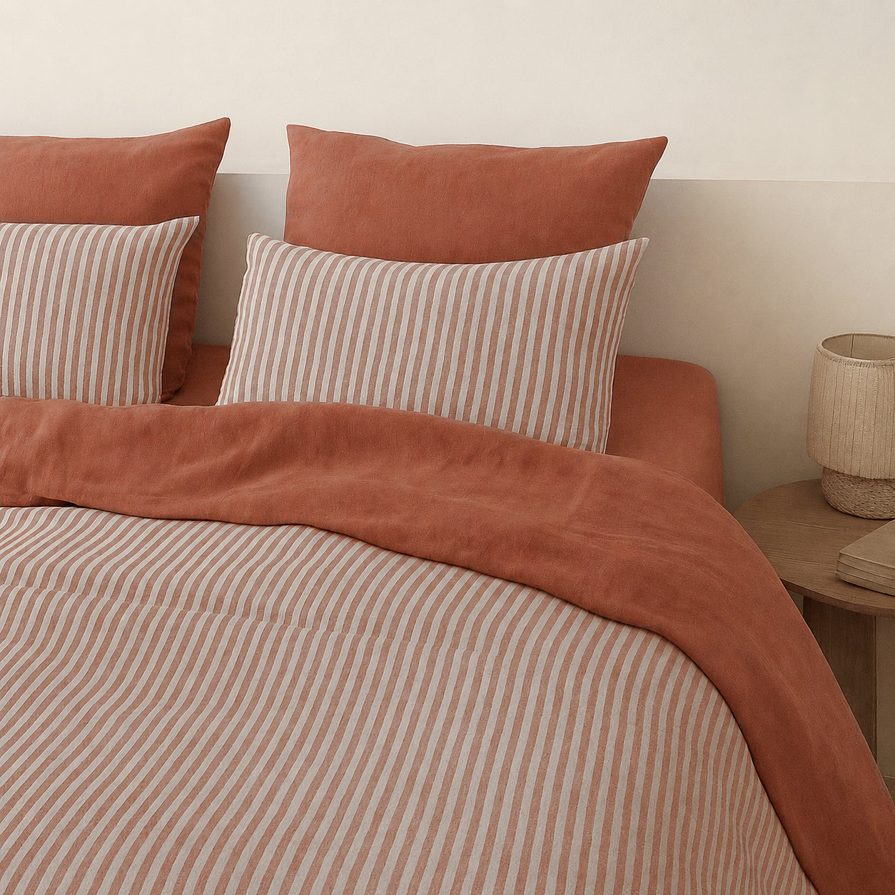 Lunar - Taie D'Oreiller (X2) - Coton Lavé - Terracotta