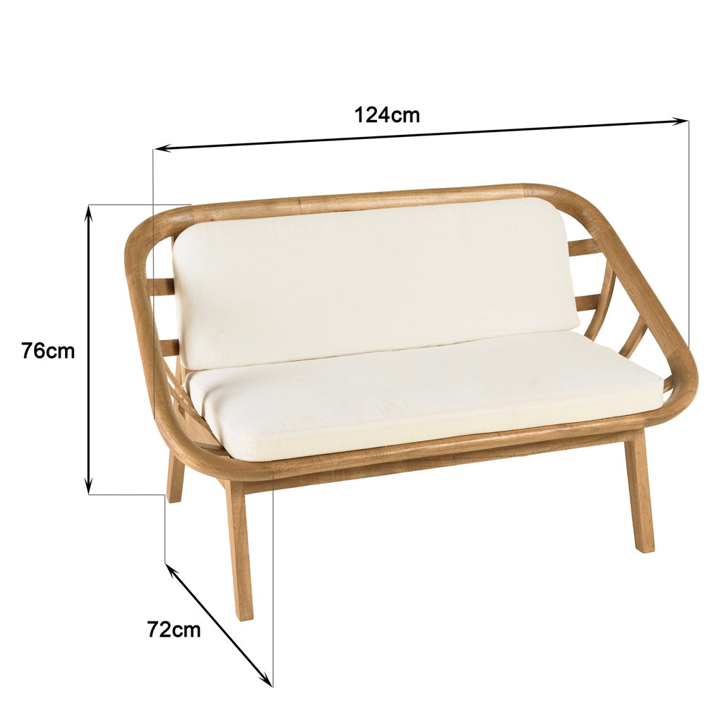 Amy - Sofa - Lyst træ/Hvid