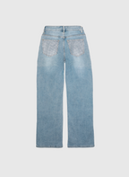 An'ge – Pantalon Pipoche Bleu Ciel, sprane jasnoniebieskie jeansy o prostym kroju, widok z tyłu