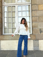 Blusa Charlize con nido de abeja