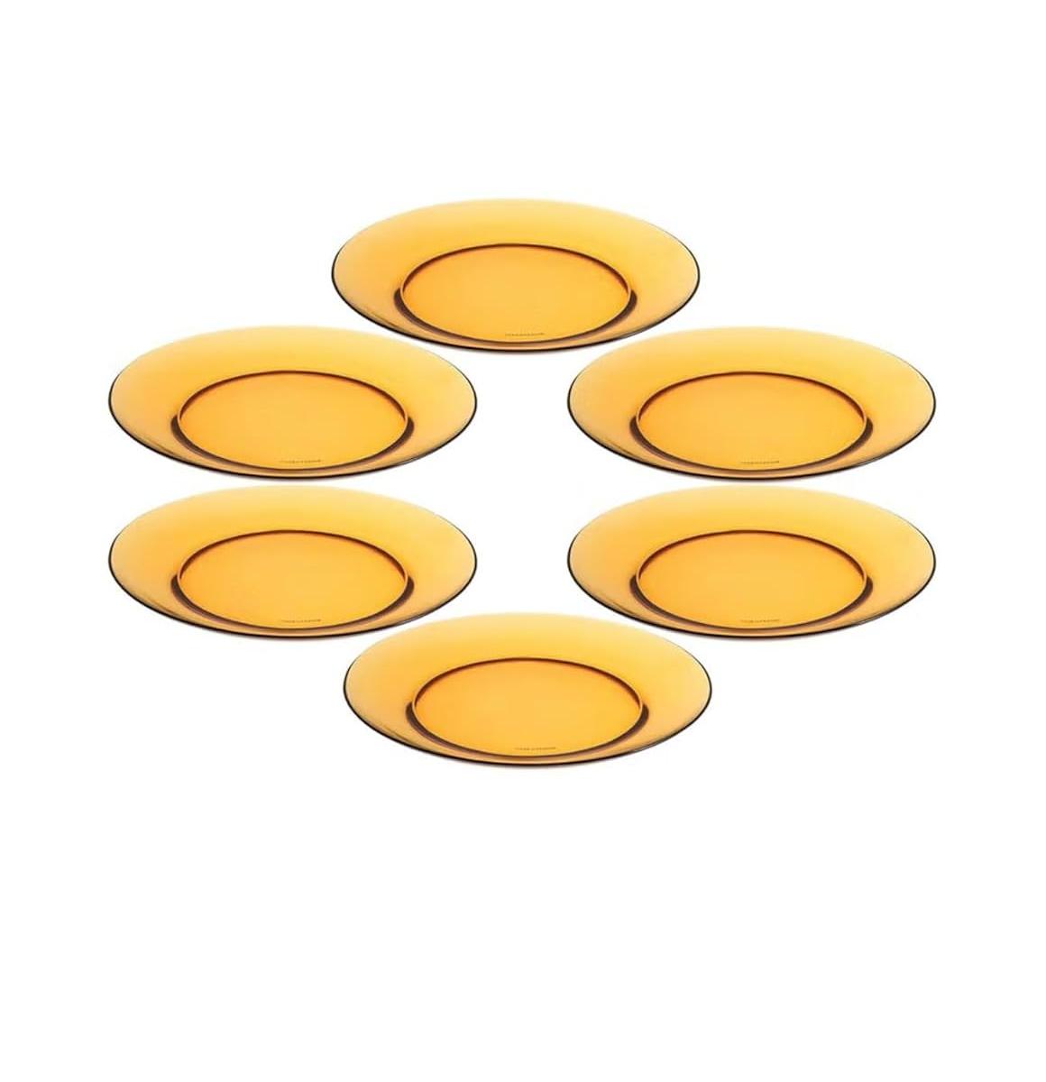 Pack of 6 Lys Flat Plates - Vermeil - 23.5cm