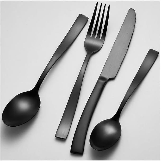 Cutlery 24 Pieces - Stainless Steel - Black
