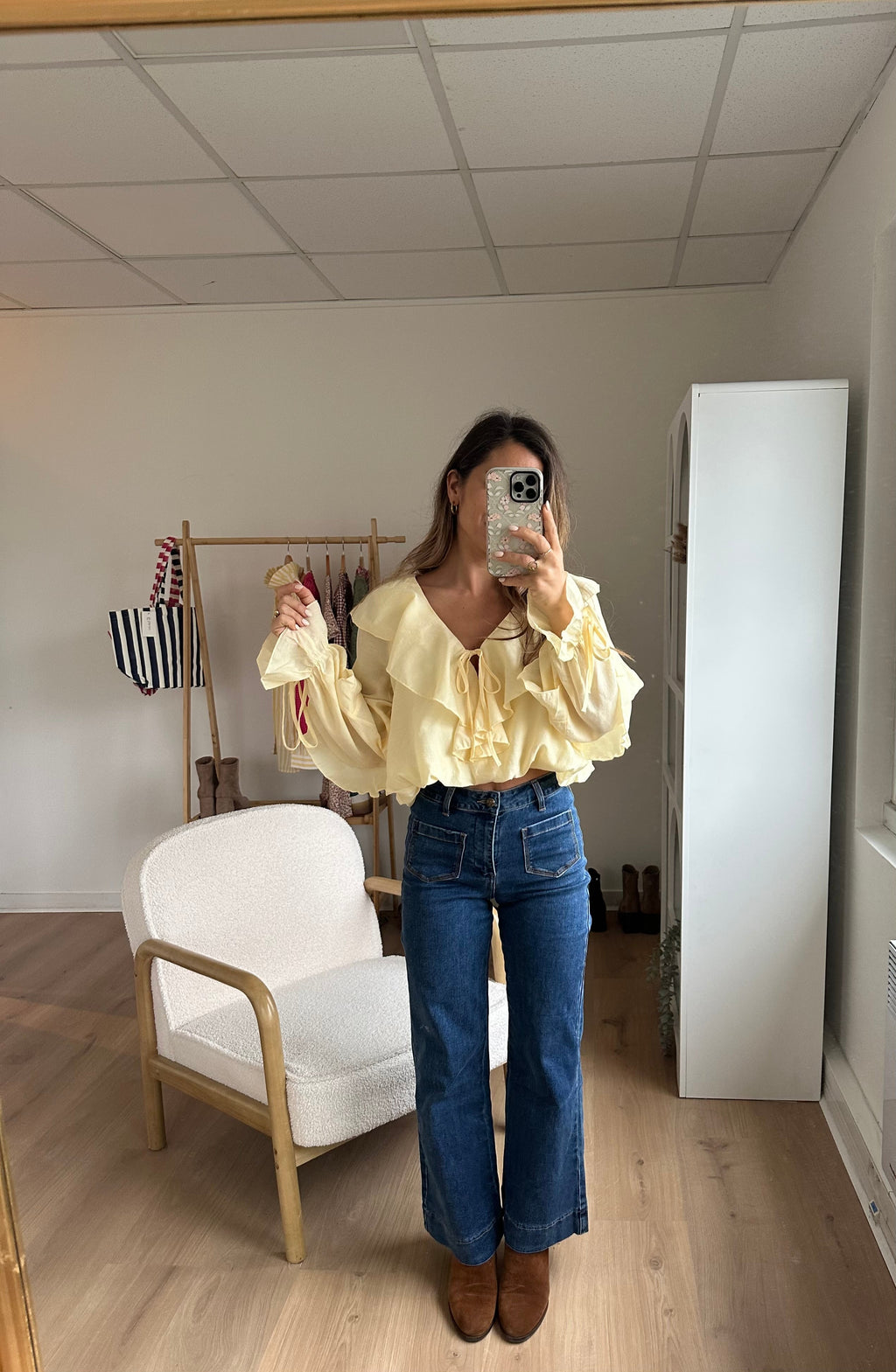 Pale Yellow Iris Blouse