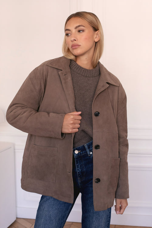 Chaqueta de ante Le Doyle - Marrón claro