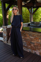 Lois Straight Pants - Navy