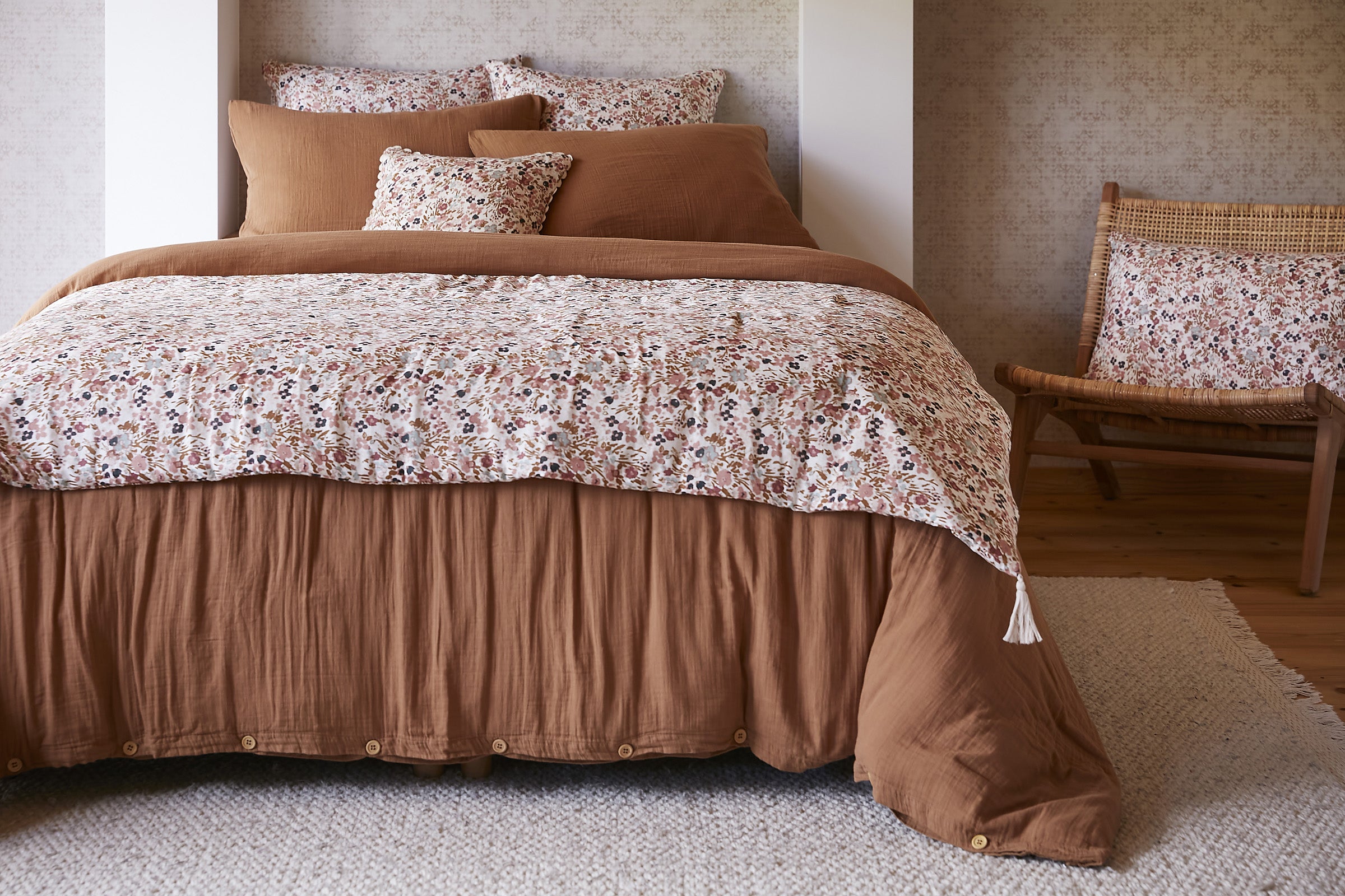 Capucine - Bed Runner - Cotton Gauze - Pampa