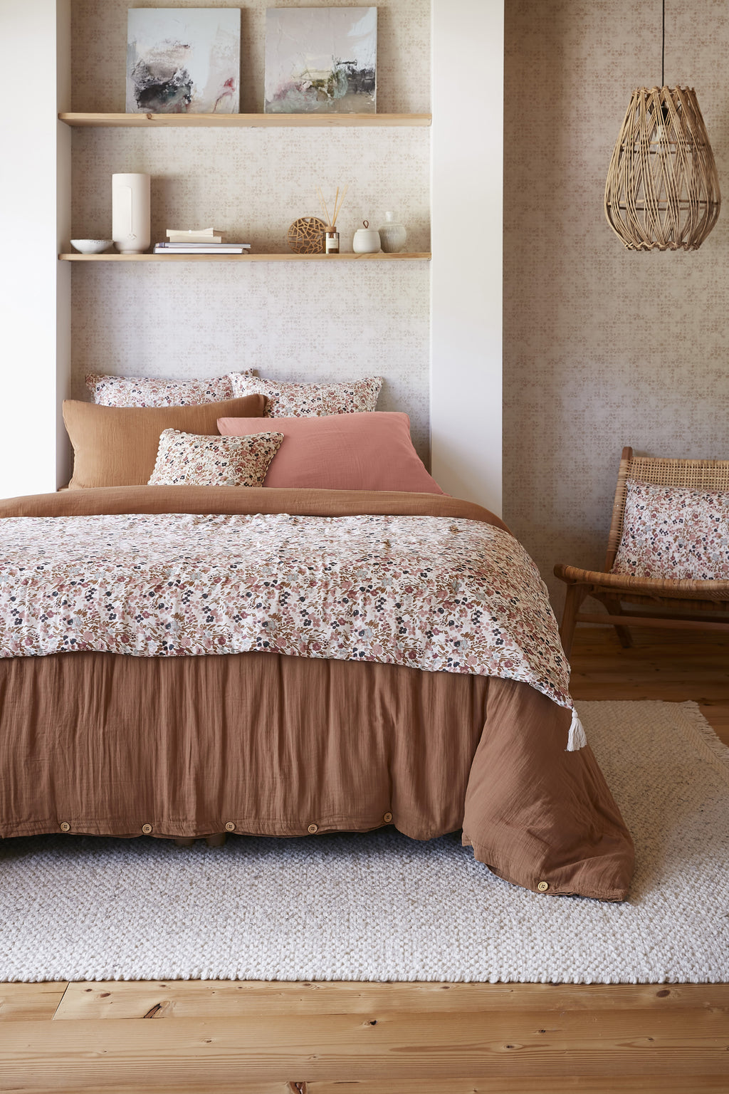 Capucine - Bed Runner - Cotton Gauze - Pampa