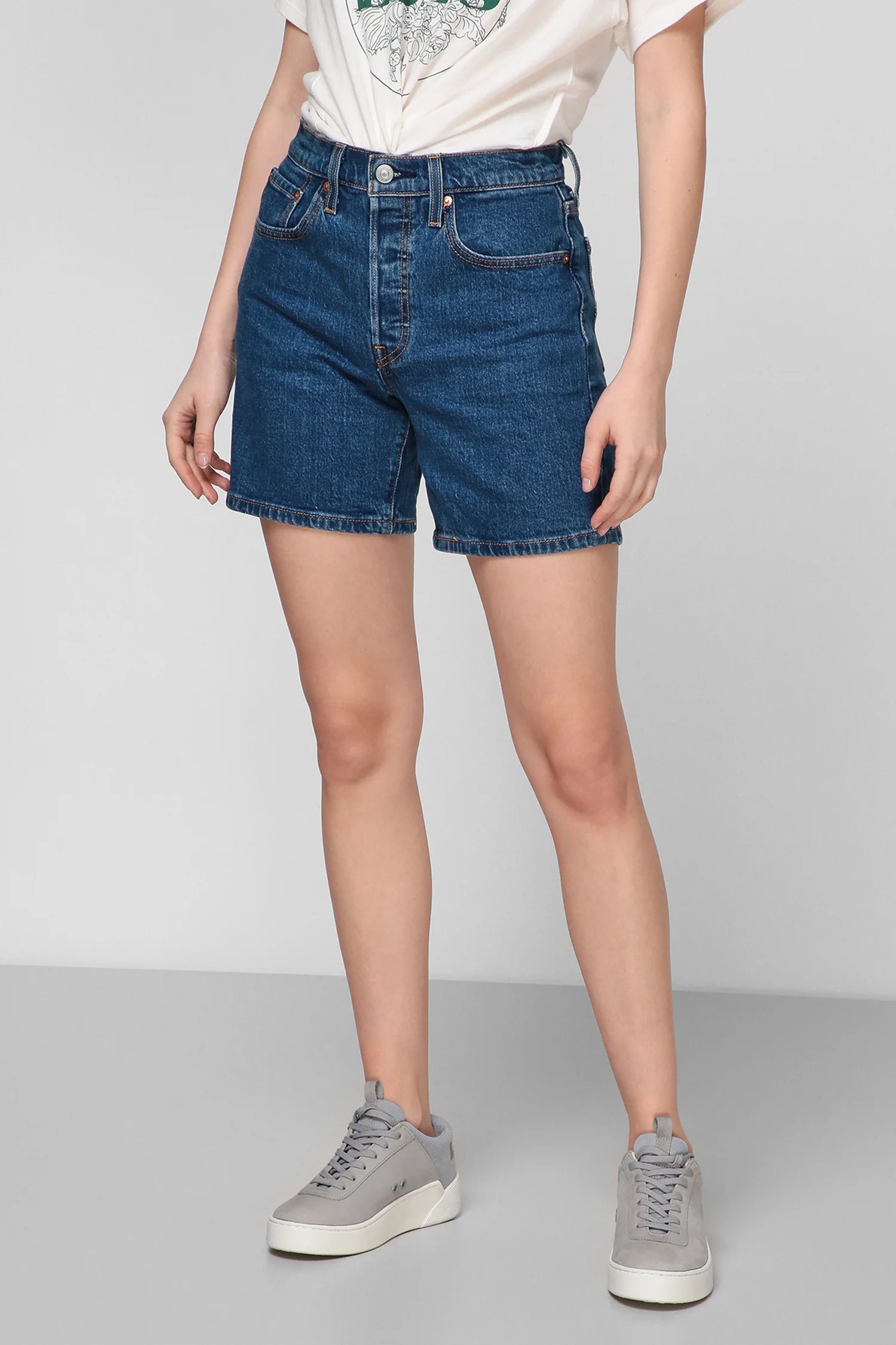 85833-0007 Women'S 501® Mid-Thigh Jean Shorts | Salsa Charleston Shadow