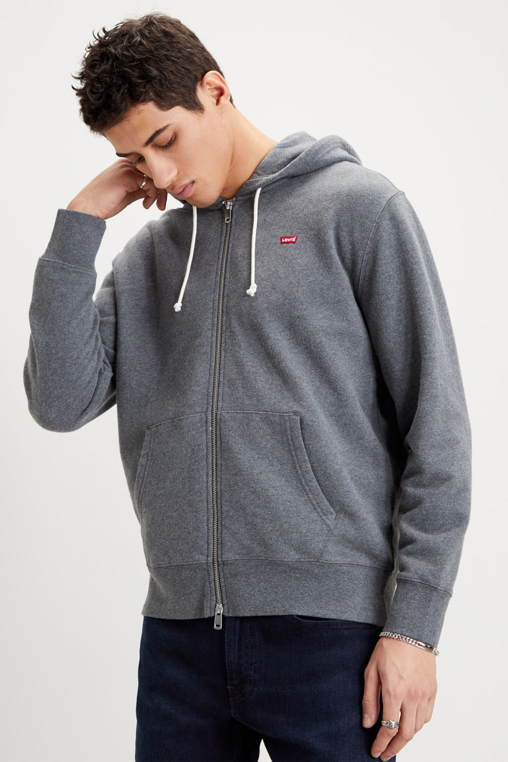 Levi'S® New Original Zip Up Core Pánska Mikina, Sivá, Veľkosť