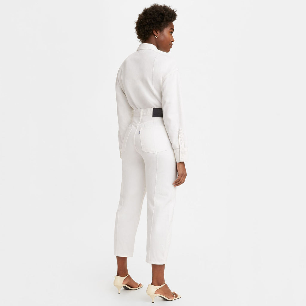 Blugi Relaxed Fit Cu Talie Inalta, Alb Murdar