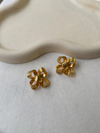 Pendientes Kenneth Jay Lane Vintage - Lazos Dorados Texturizados