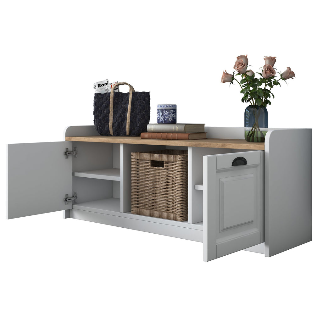Shoe Cabinets P2 - White / Walnut