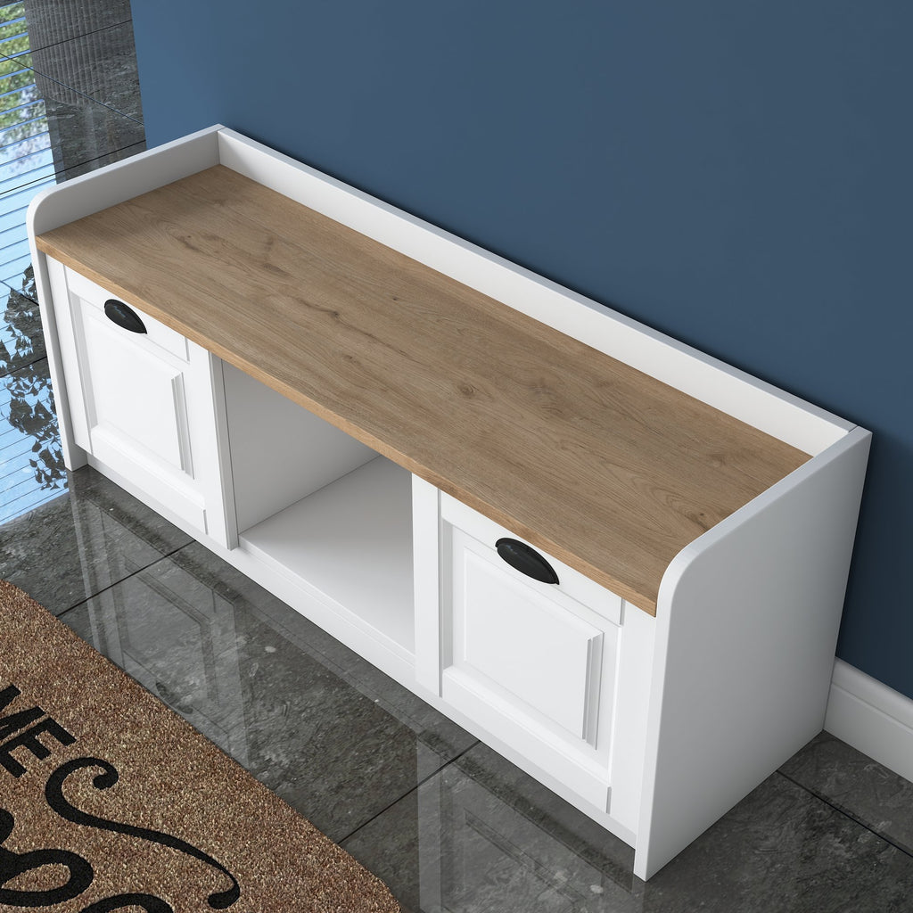Shoe Cabinets P2 - White / Walnut