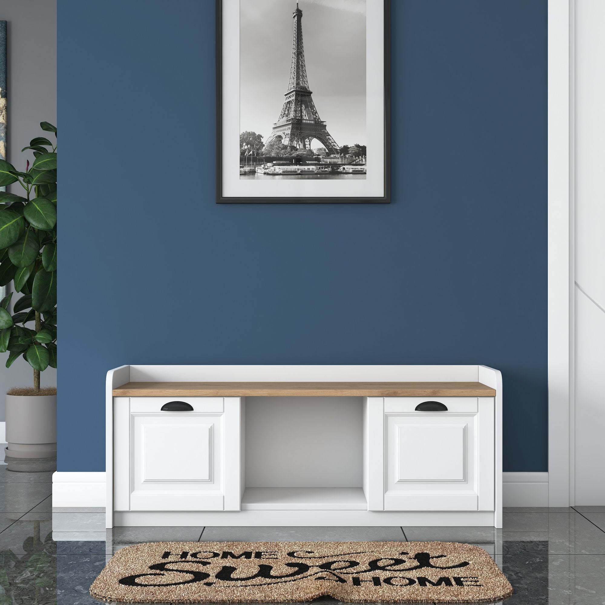 Shoe Cabinets P2 - White / Walnut