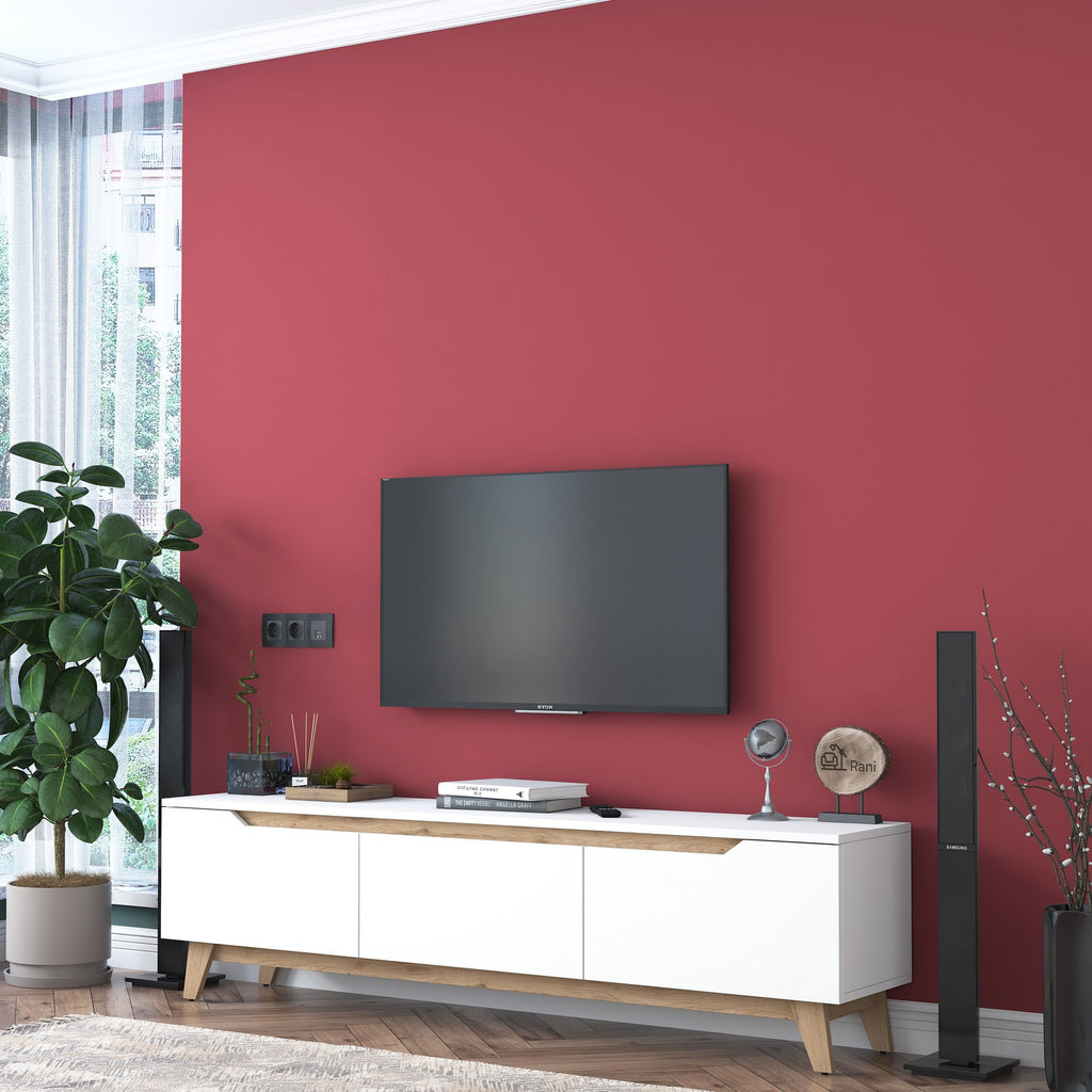 Muebles TV D1 - Blanco / Nogal