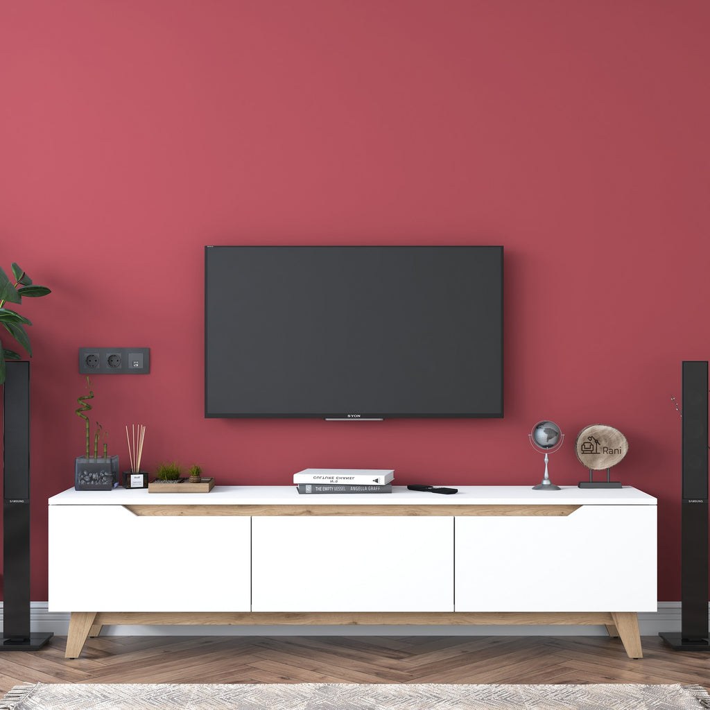 Muebles TV D1 - Blanco / Nogal
