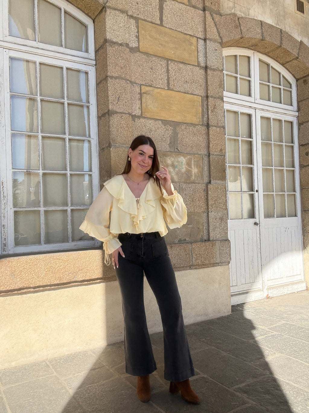 Pale Yellow Iris Blouse