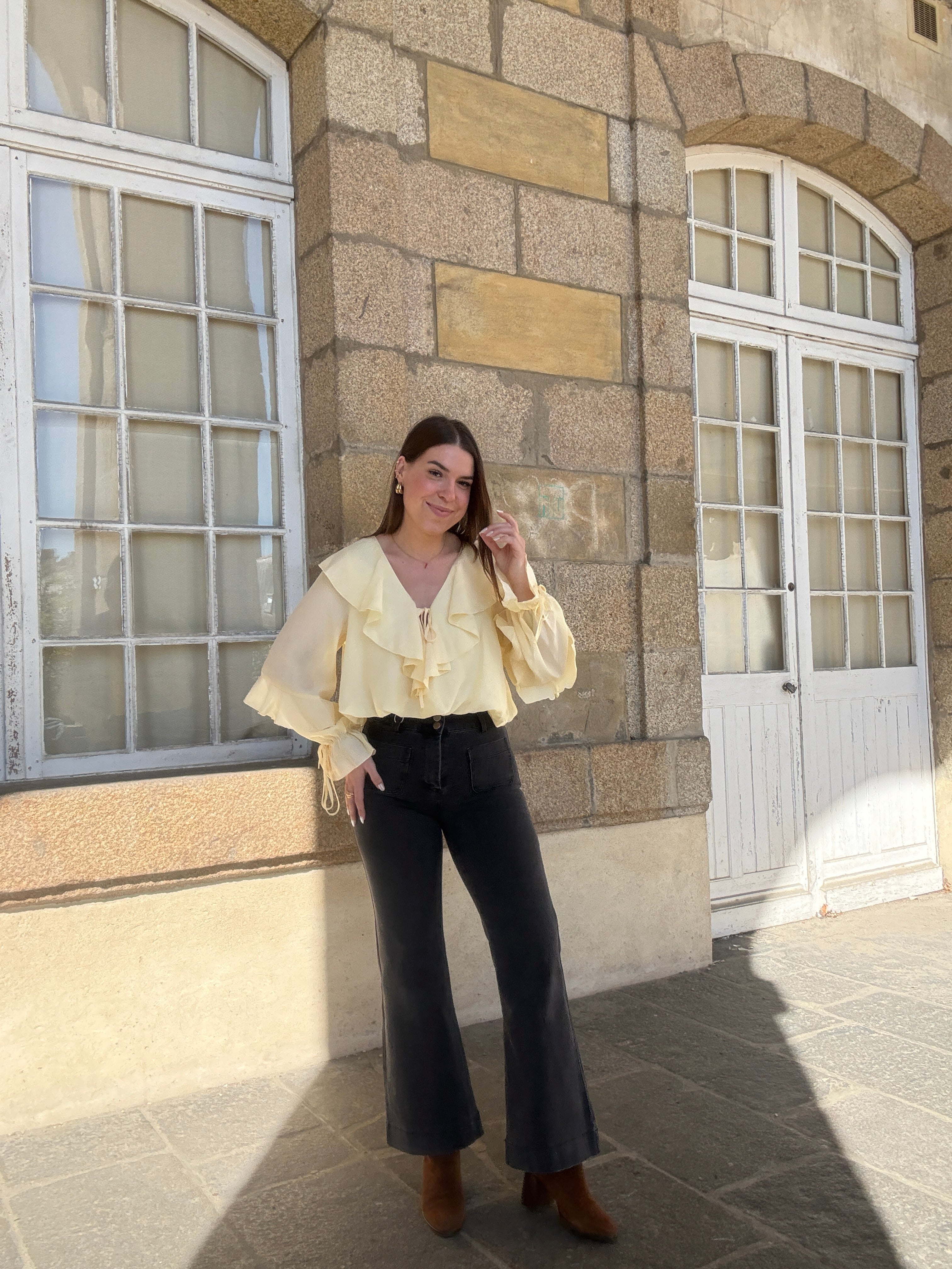 Pale Yellow Iris Blouse