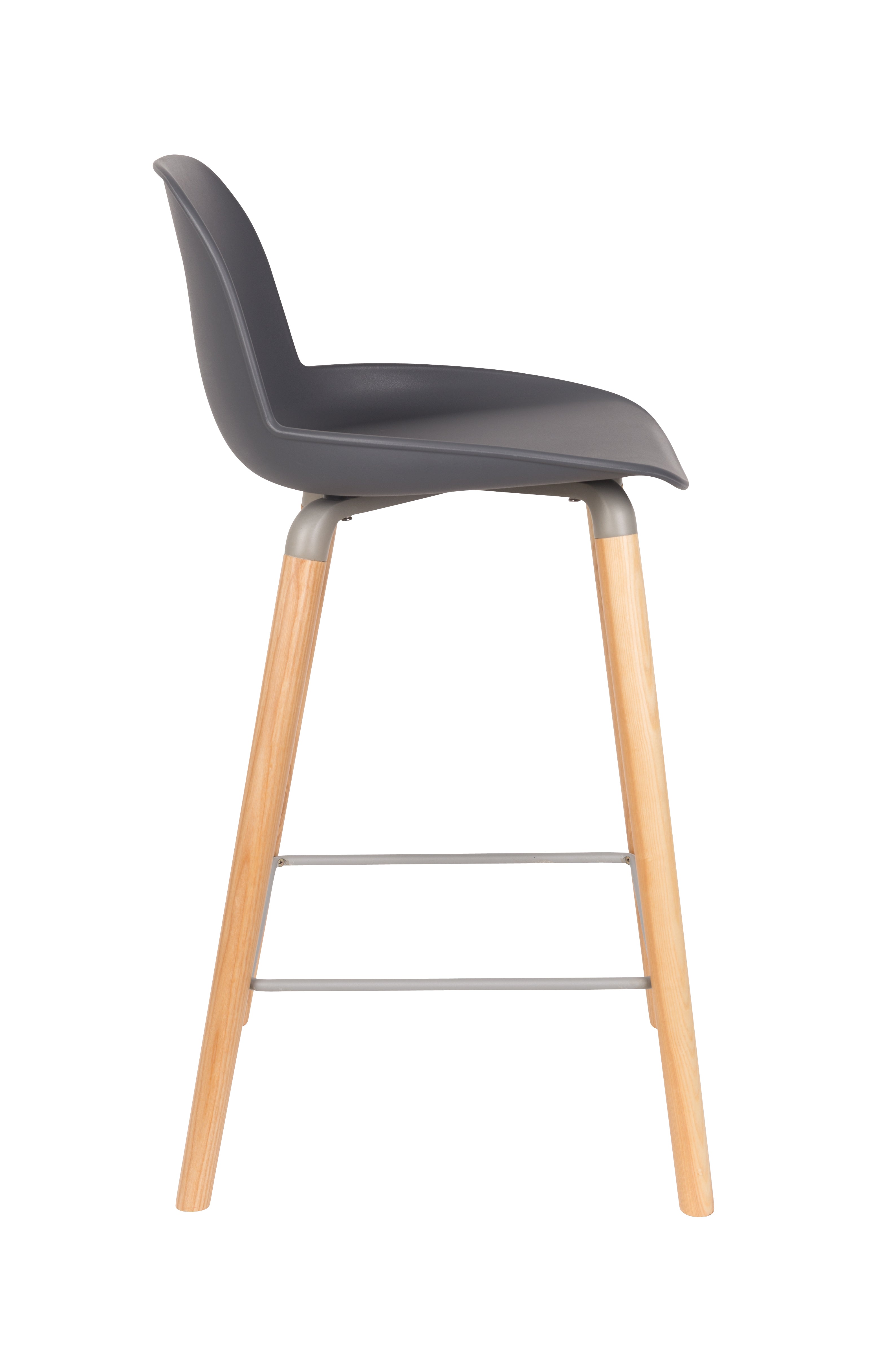 Albert Kuip 65 Cm - Set of 2 Bar & Counter Stools - Polypropylene Plastic - Dark Gray