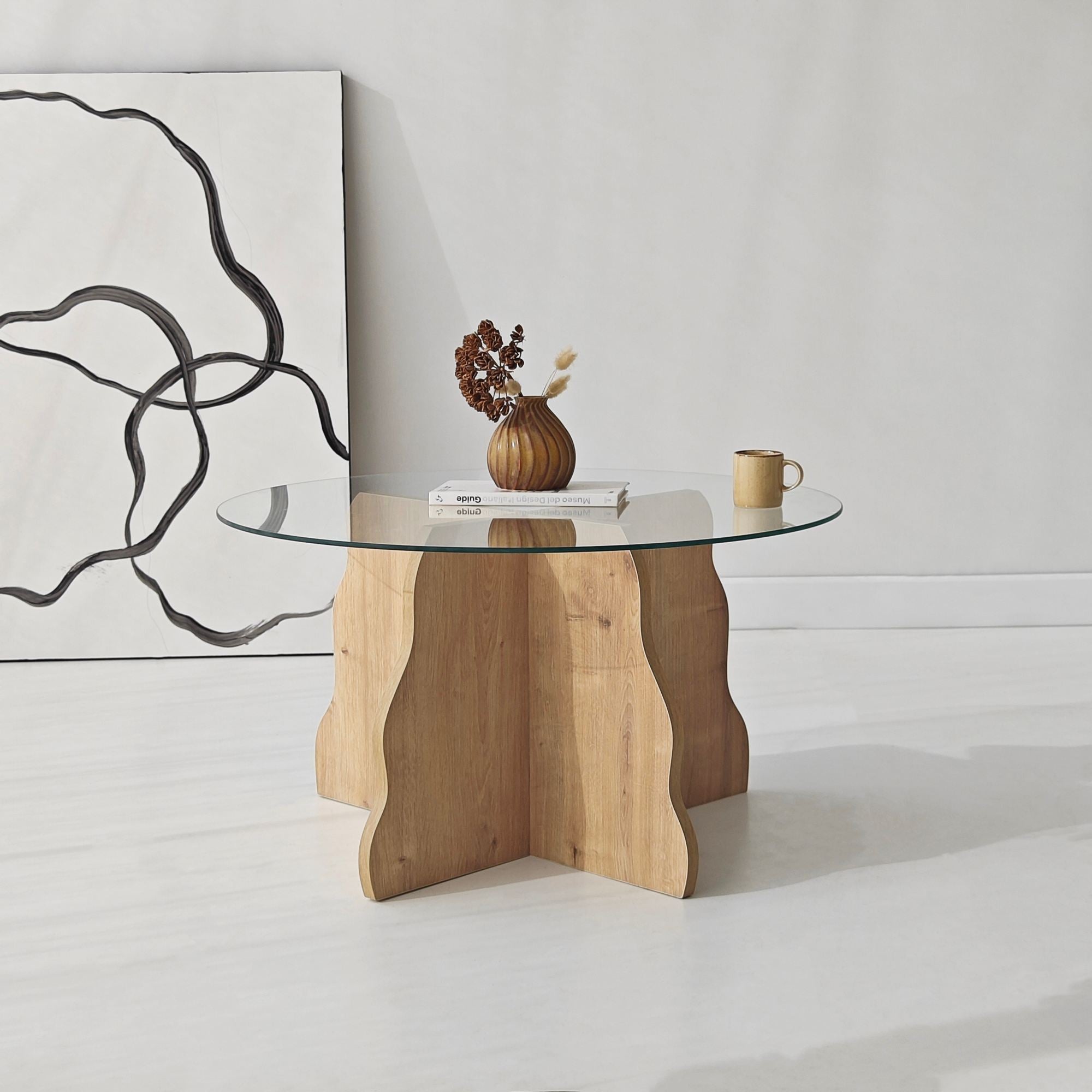Coffee Tables Butterfly - Sapphire Oak / Transparent