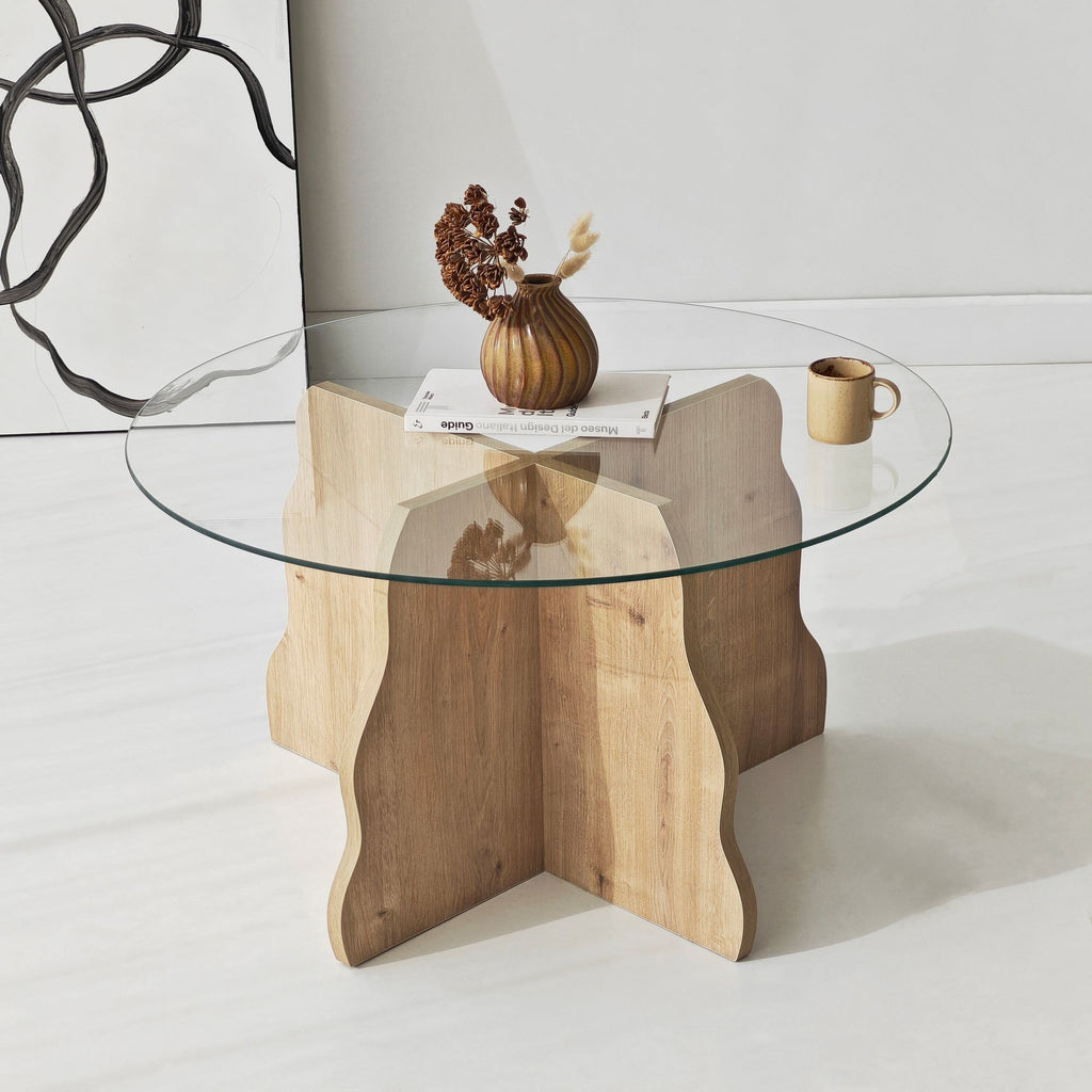 Coffee Tables Butterfly - Sapphire Oak / Transparent