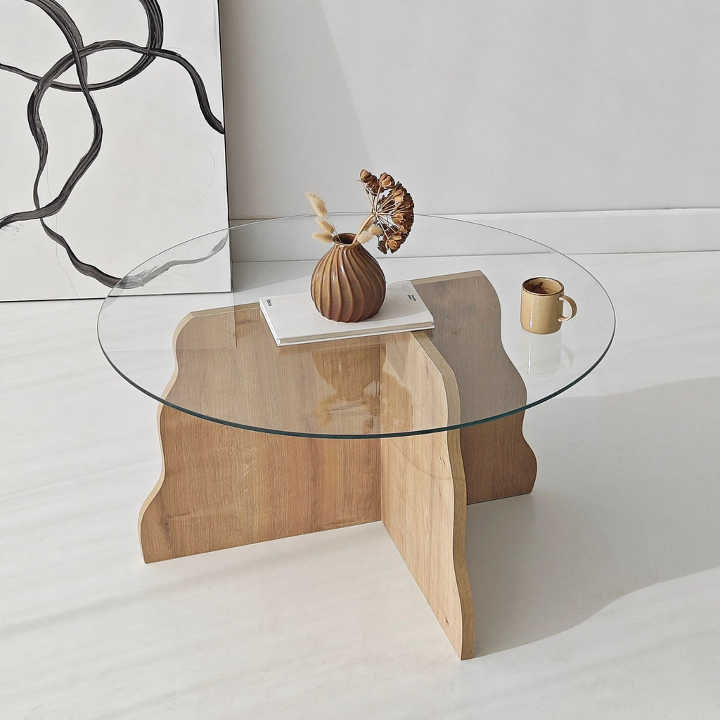 Coffee Tables Butterfly - Sapphire Oak / Transparent
